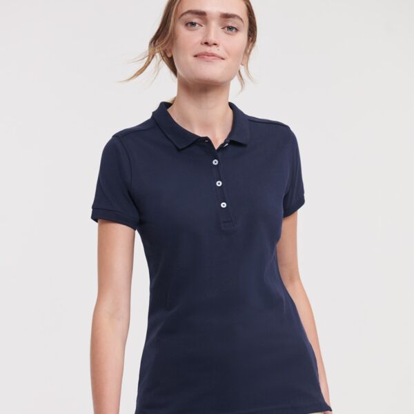 Russell Athletic Ladies Stretch Piqué Polo Shirt Thumbnail