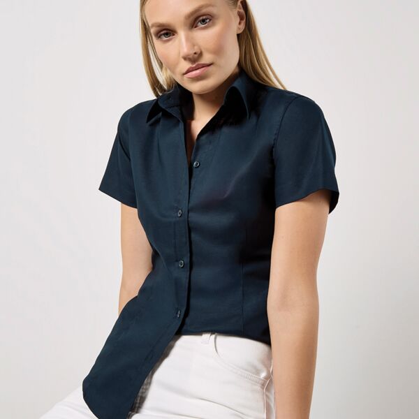 Kustom Kit Ladies Short Sleeve Tailored Workwear Oxford Shirt Thumbnail