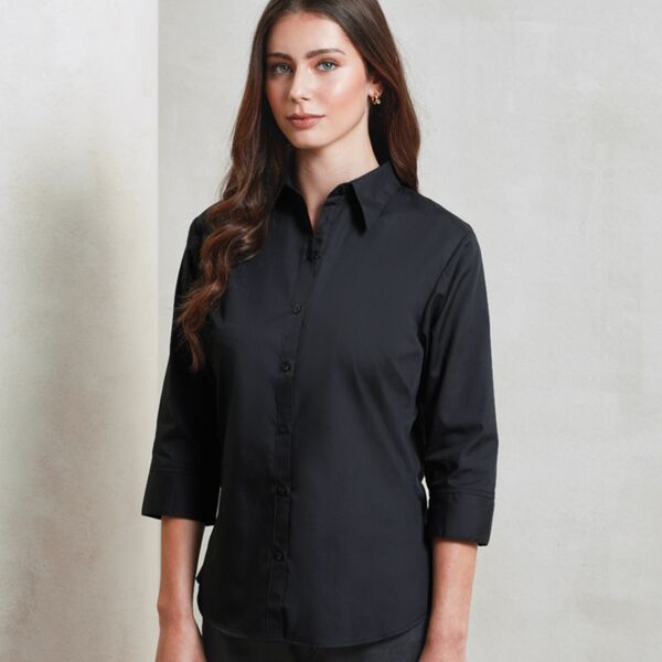 Premier Ladies 3/4 Sleeve Poplin Blouse Thumbnail