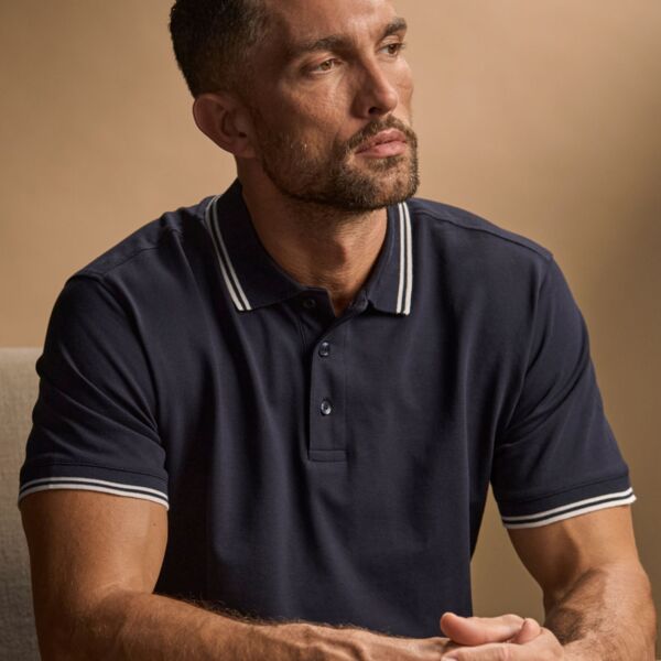 Men's Luxury Stripe Stretch Polo Thumbnail