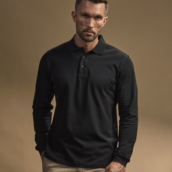 Tee Jays Luxury Stretch Long Sleeve Polo Shirt Thumbnail