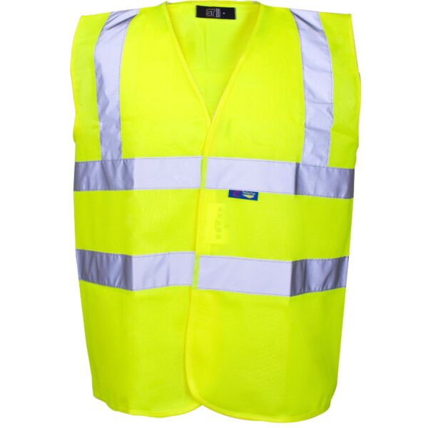 Dovida Supertouch Hi Vis Yellow Velcro Vest Thumbnail